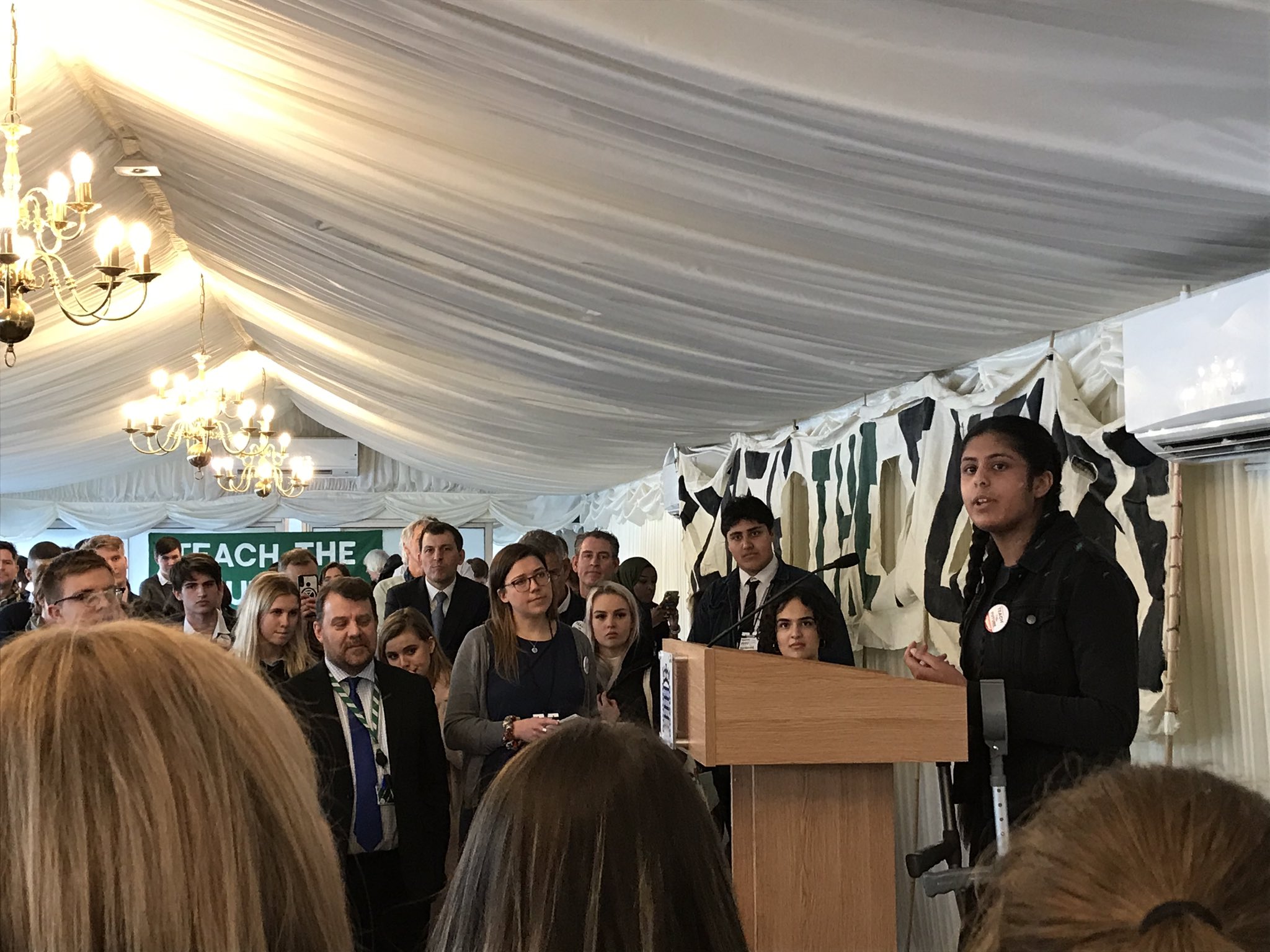 Scarlett Westbrook 15 speaking at Teach the Futures parliamentary reception February 2020